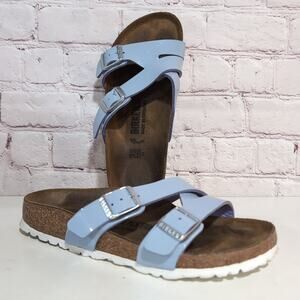 Birkenstock Yao Balance Birko Flor Sandal Blue Size EU 35 US 4 Narrow